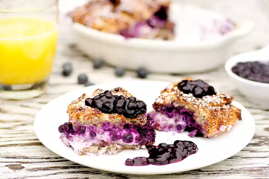 Blueberry French Toast (Low-fat)