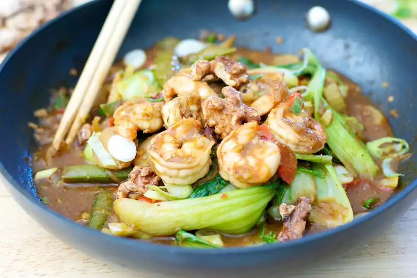 Walnut Chicken/Shrimp Stir-Fry