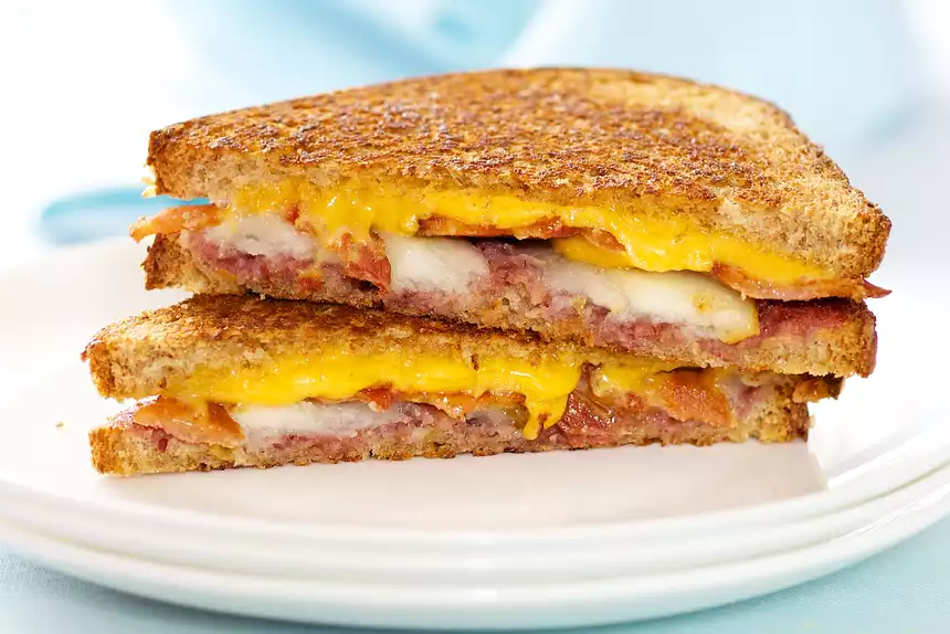 Bacon, Raspberry, Pear Grilled Cheese