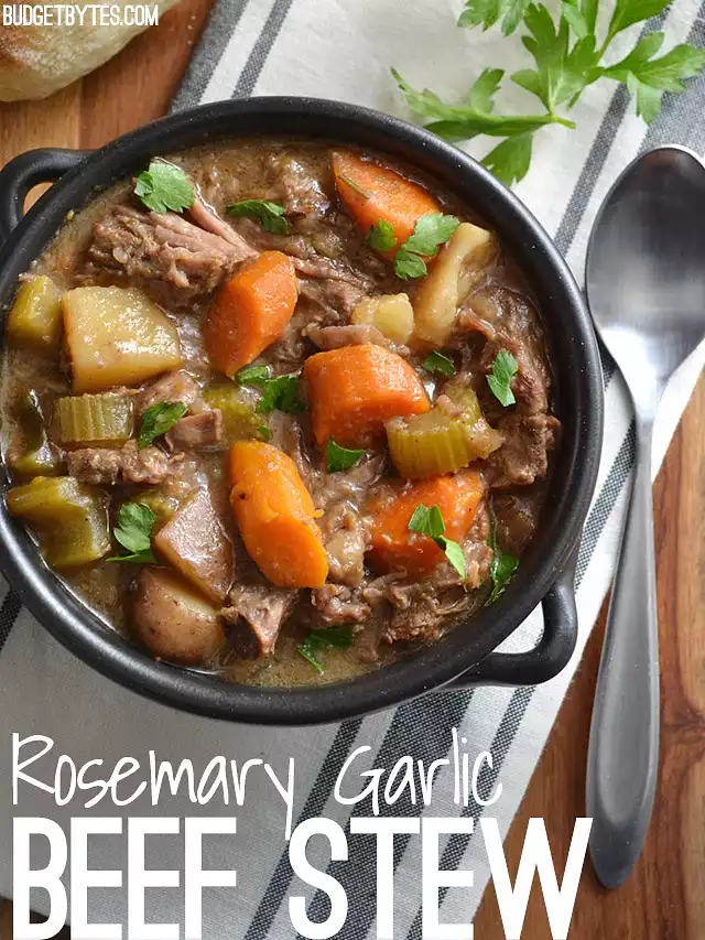 Crockpot Rosemary Garlic Beef Stew