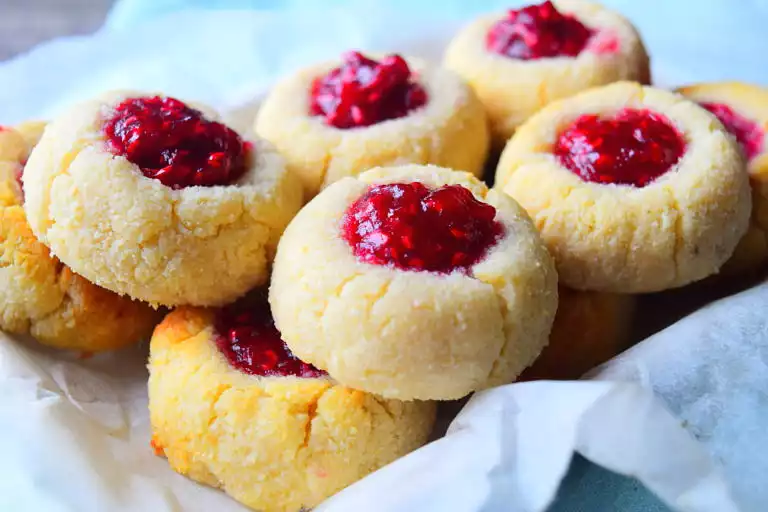 Raspberry & Coconut Thumbprint Cookies